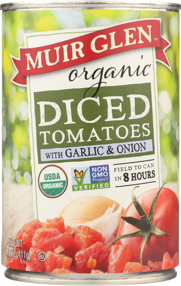 Picture of Muir Glen KHFM00733576 14.5 oz Organic Diced Tomatoes with Garlic & Onion