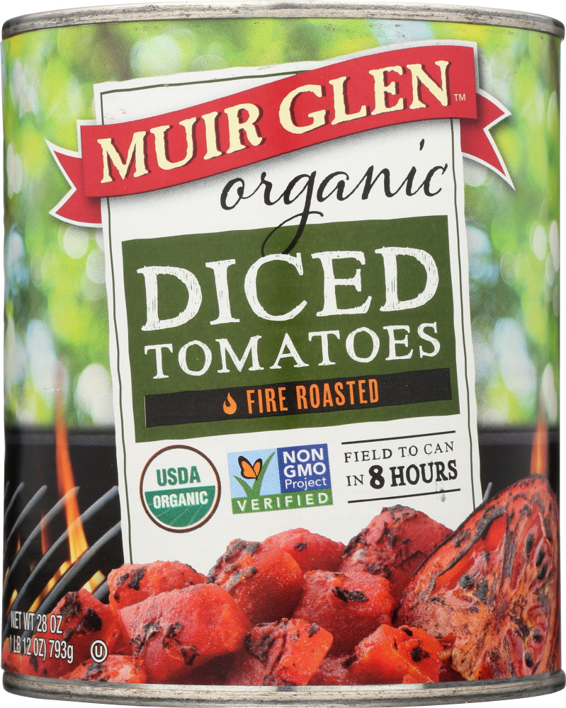 Picture of Muir Glen KHFM00733980 28 oz Organic Diced Tomatoes - Fire Roasted