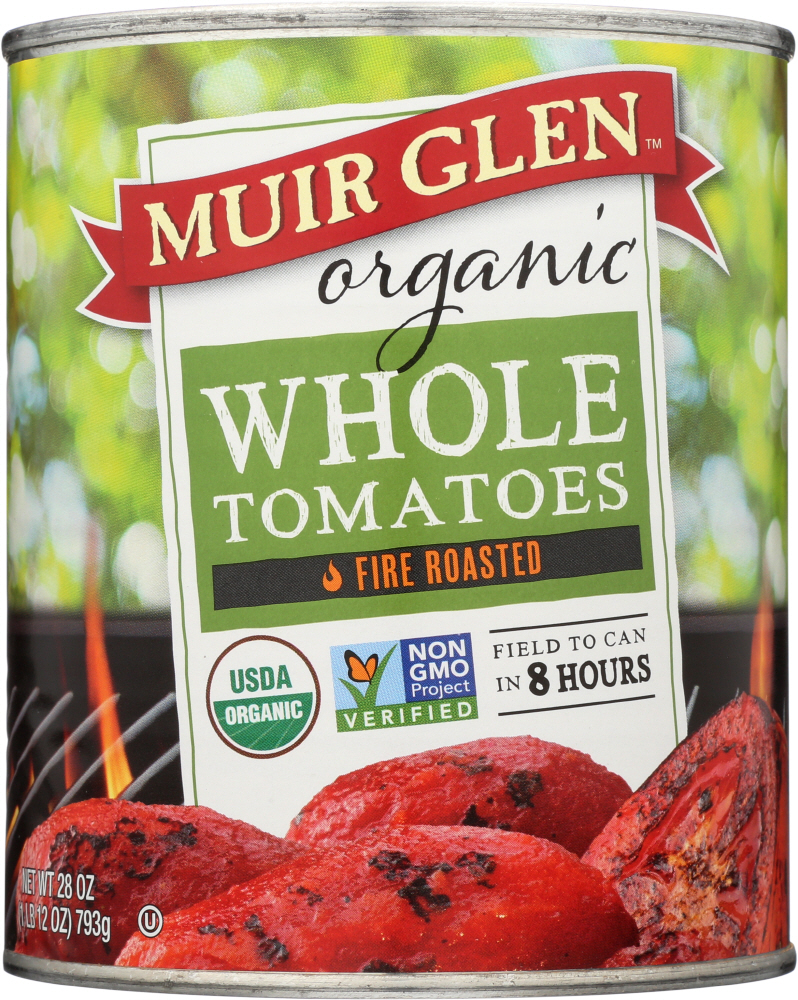 Picture of Muir Glen KHFM00734251 28 oz Organic Whole Tomatoes - Fire Roasted