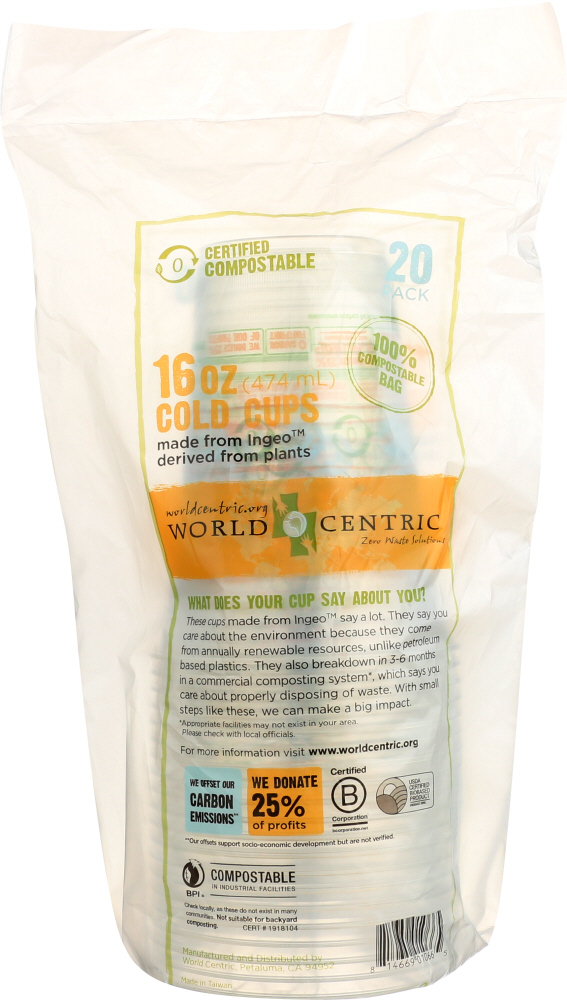 Picture of World Centric KHFM00196162 16 oz Ingeo Cold Cups