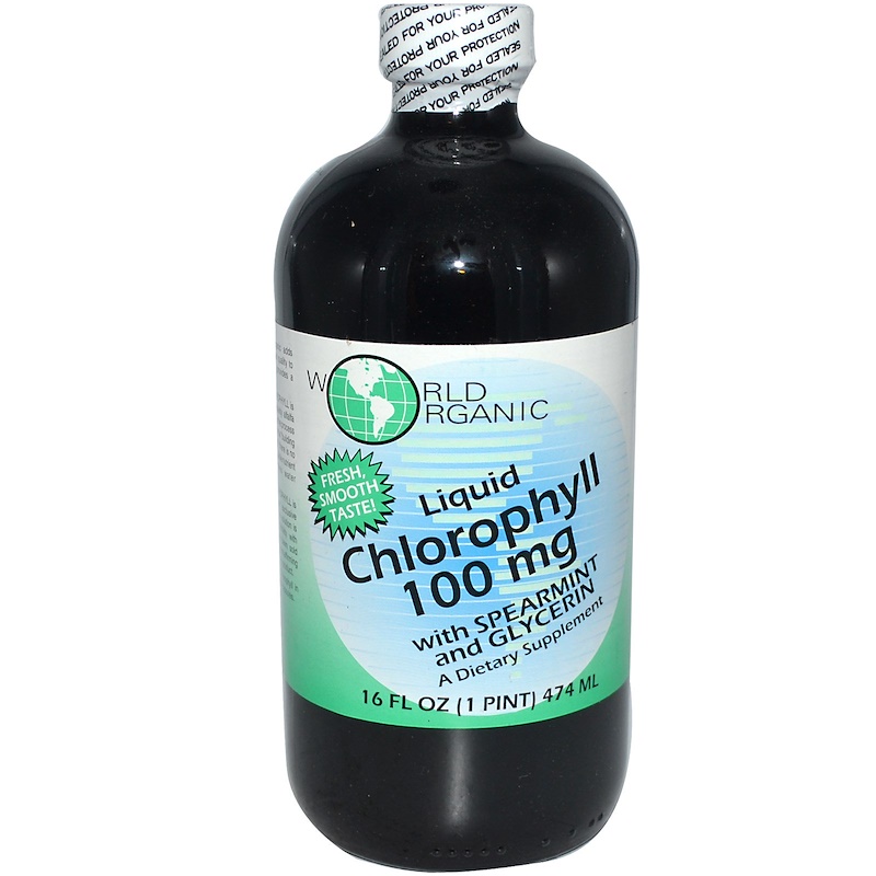 Picture of World Organic KHLV02550739 16 oz 100mg Liquid Chlorophyll with Spearmint & Glycerin
