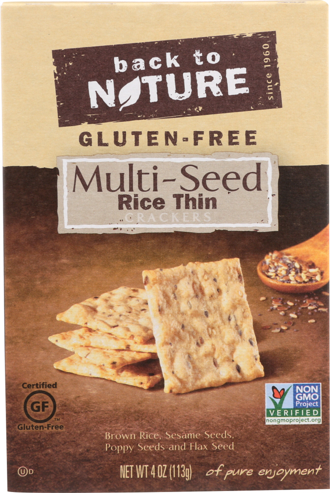 Picture of Back to Nature KHFM00709006 4 oz Gluten Free Rice Thins - Multi-Seed