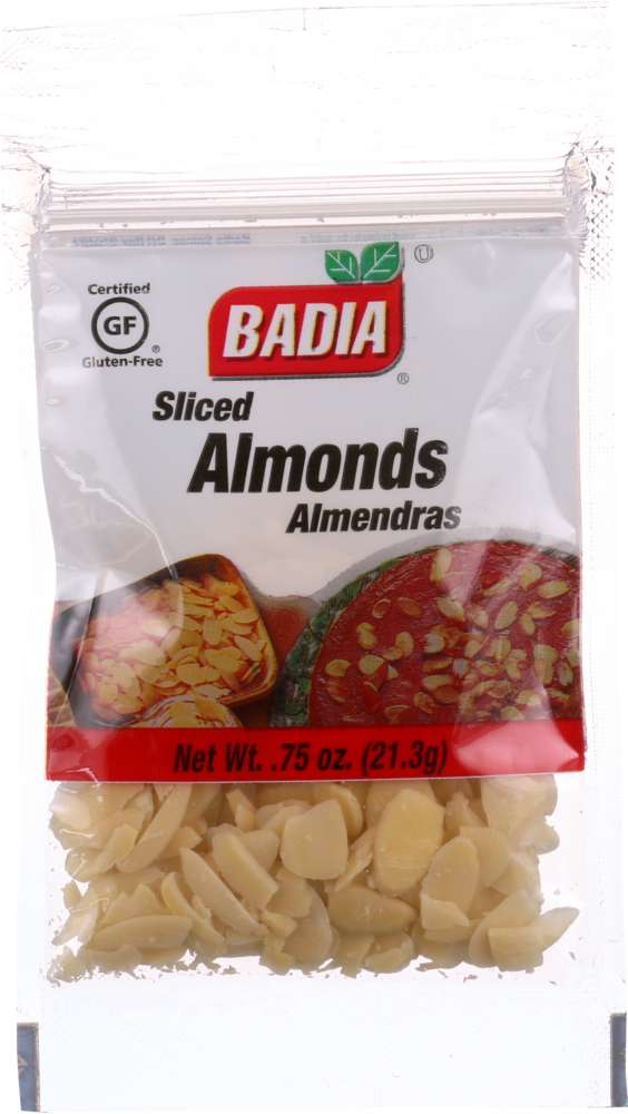 Picture of Badia KHFM00053102 0.75 oz Sliced Almonds Dried Fruit