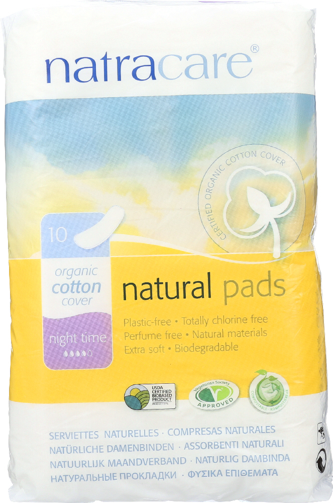 Picture of Natracare KHFM00006173 Organic & Natural Maxi Pads - Night Time - 10 Piece