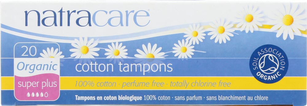 Picture of Natracare KHFM00583625 Organic All Cotton Super Plus Tampons - 20 Tampons