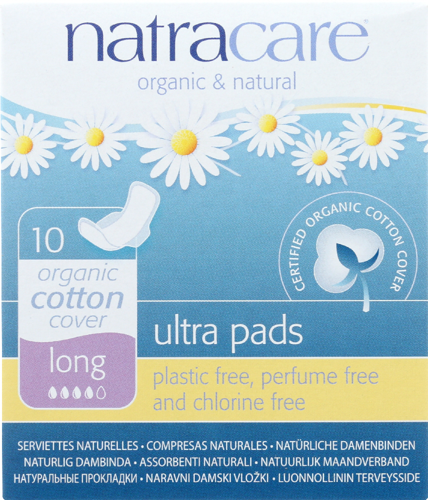 Picture of Natracare KHFM00623256 Ultra Long Natural Pads with Wings - 10 Pads