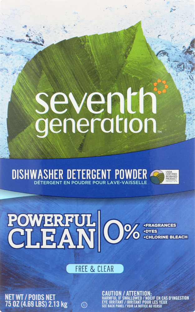Picture of Seventh Generation KHLV00383646 Free & Clear Automatic Dishwasher Powder - 75 oz