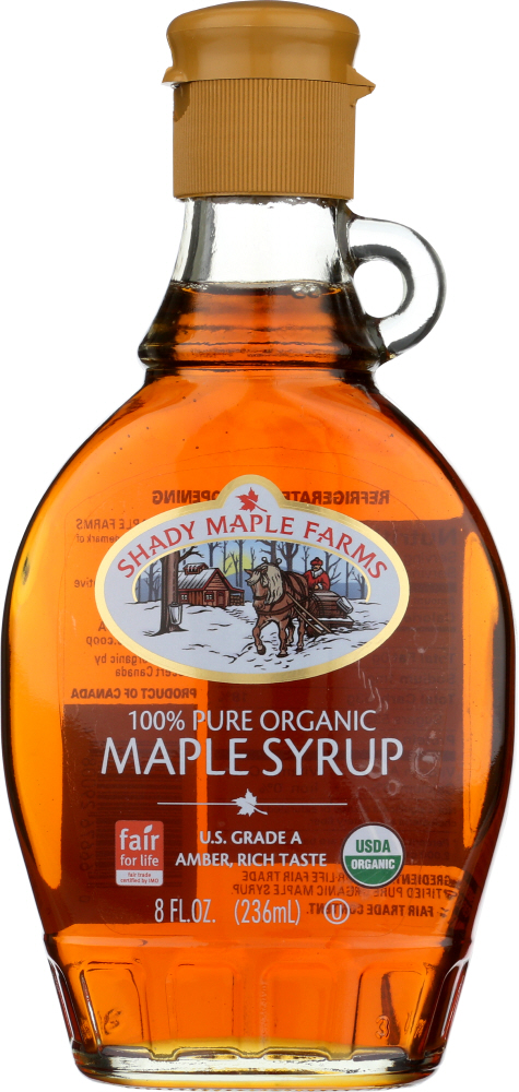 Picture of Shady Maple Farms KHFM00815019 8 oz Organic Grade A Dark Amber Maple Syrup