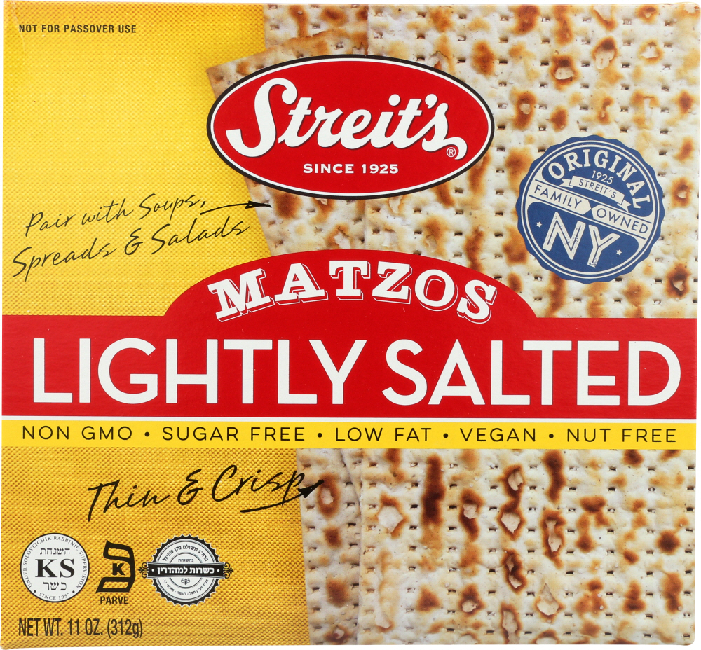 Picture of Streits KHLV00385815 Lightly Salted Matzo Nutritional Supplement - 11 oz