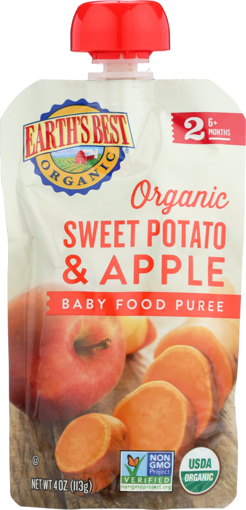 Picture of Earths Best KHLV00102769 4 oz Sweet Potato Apple Baby Food Puree