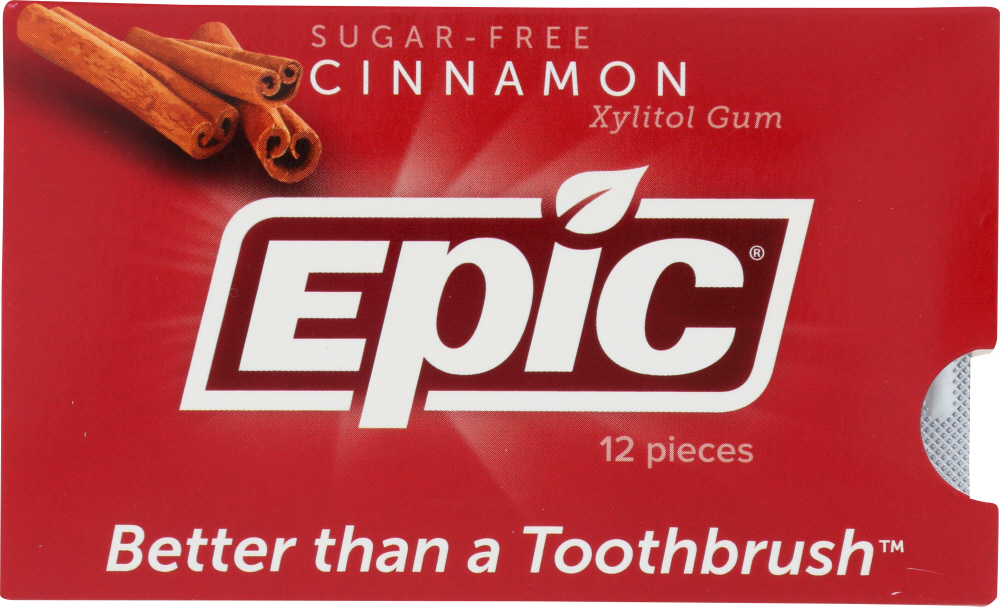 Picture of Epic Dental KHLV00254725 Cinnamon Xylitol Gum for Teeth - 12 Piece