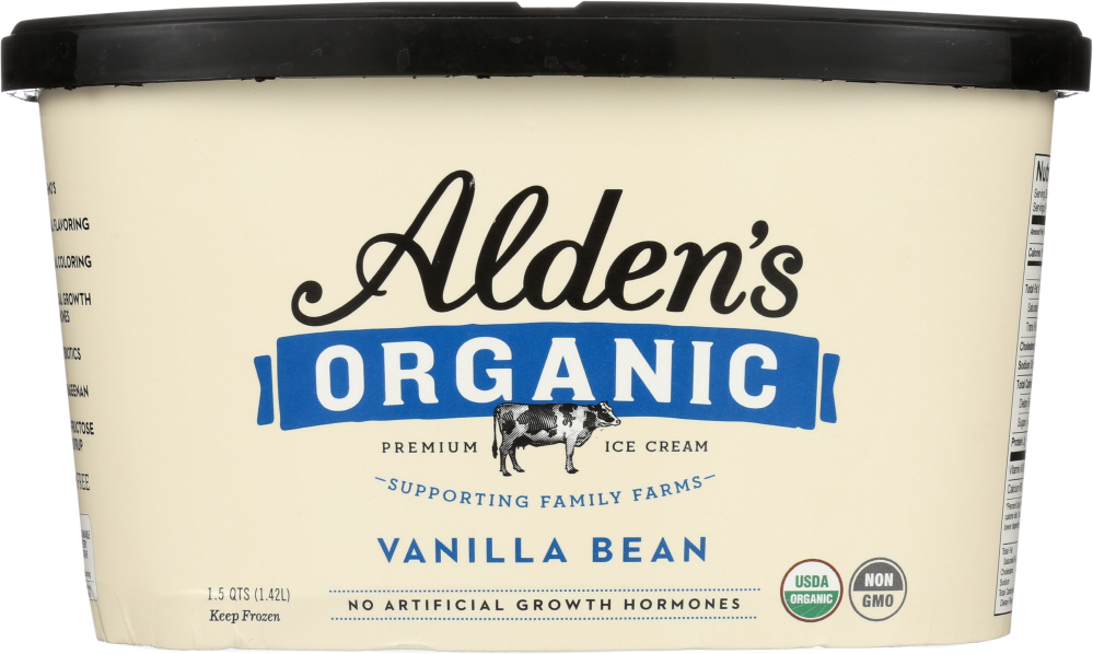 Picture of Aldens Organic KHFM00597807 48 oz Ice Cream Vanilla Bean