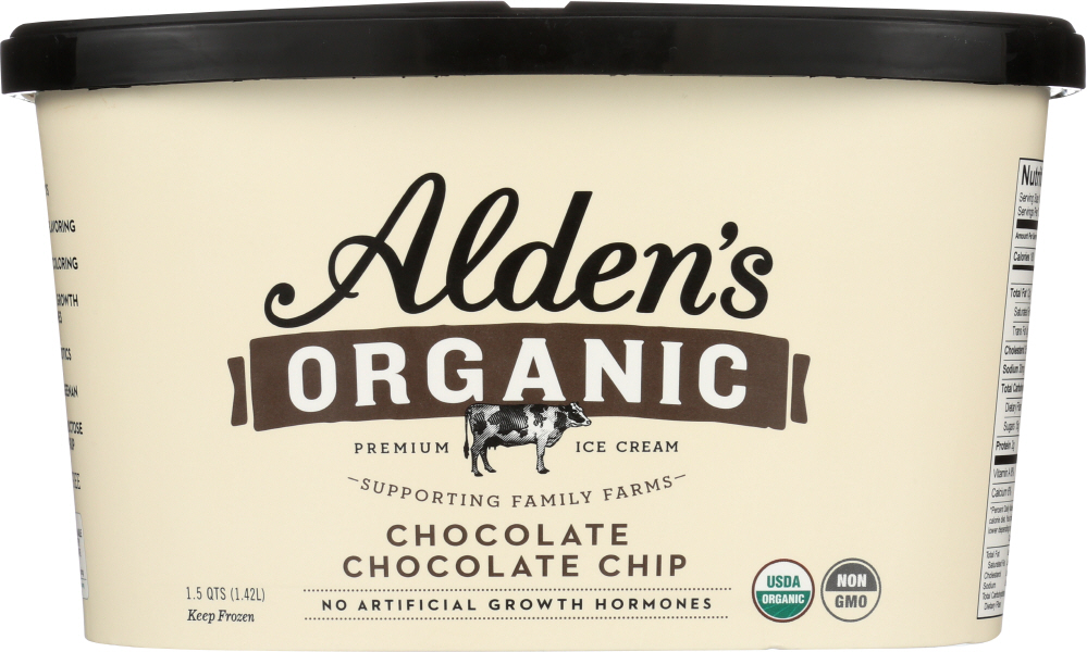 Picture of Aldens Organic KHFM00597815 48 oz Ice Cream Chocolate Chocolate Chip