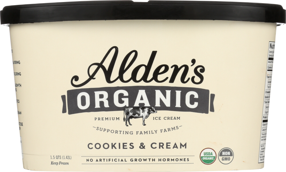 Picture of Aldens Organic KHFM00597831 48 oz Ice Cream Cookies N Cream
