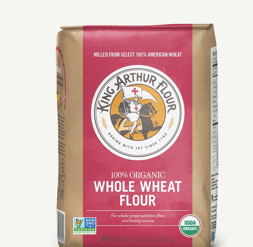Picture of King Arthur Flour KHLV01474642 5 lbs 100 Percent Organic Whole Wheat Flour&#44; Blue&#44; Purple & White