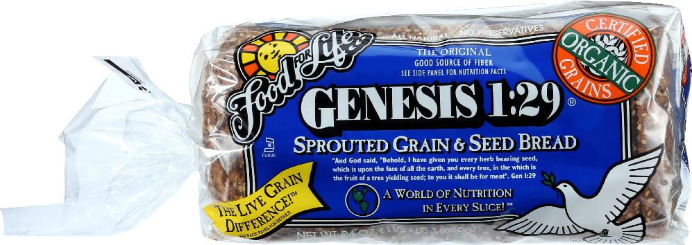 Picture of Food for Life KHFM00388975 24 oz Organic Genesis 1-29 Sprouted Whole Grain & Seed Bread