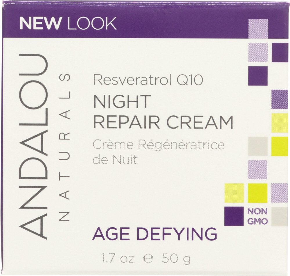 Picture of Andalou Naturals KHFM00067686 1.7 oz Resveratrol Q10 Night Repair Cream Age-Defying