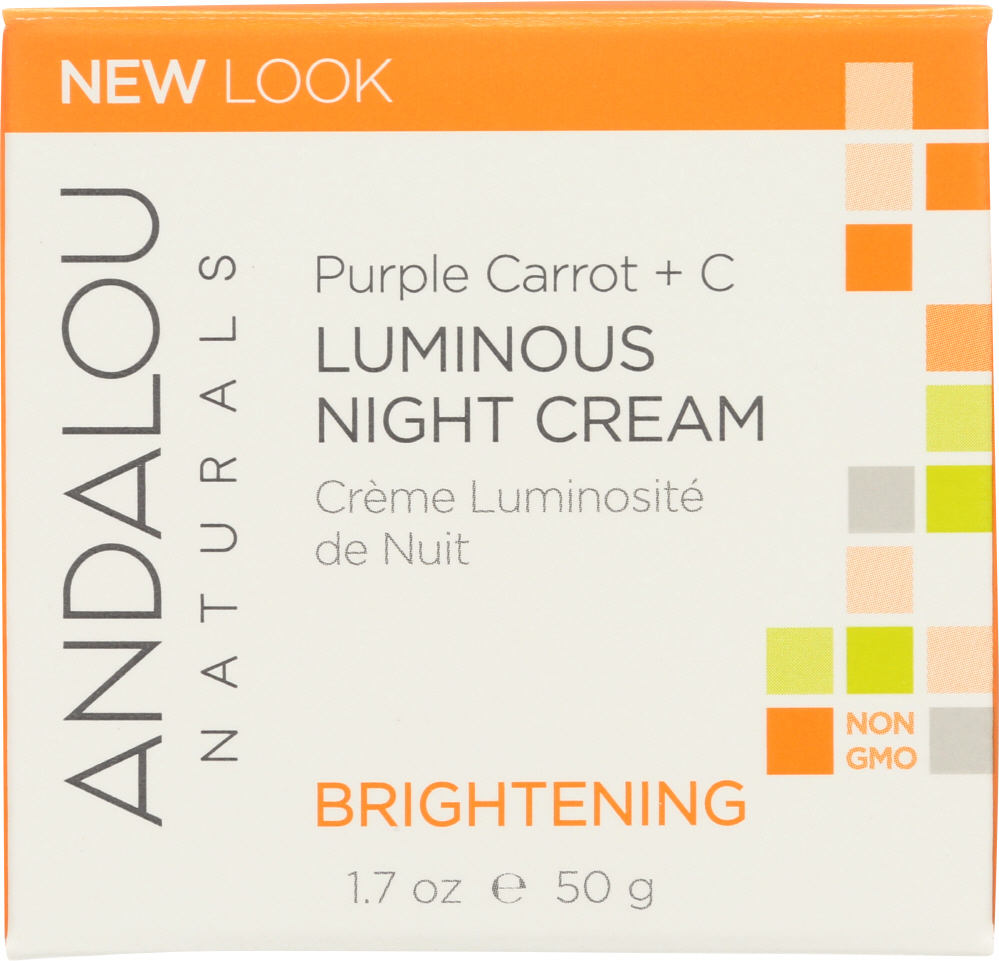 Picture of Andalou Naturals KHFM00239152 1.7 oz Luminous Night Cream Purple Carrot Plus C Brightening