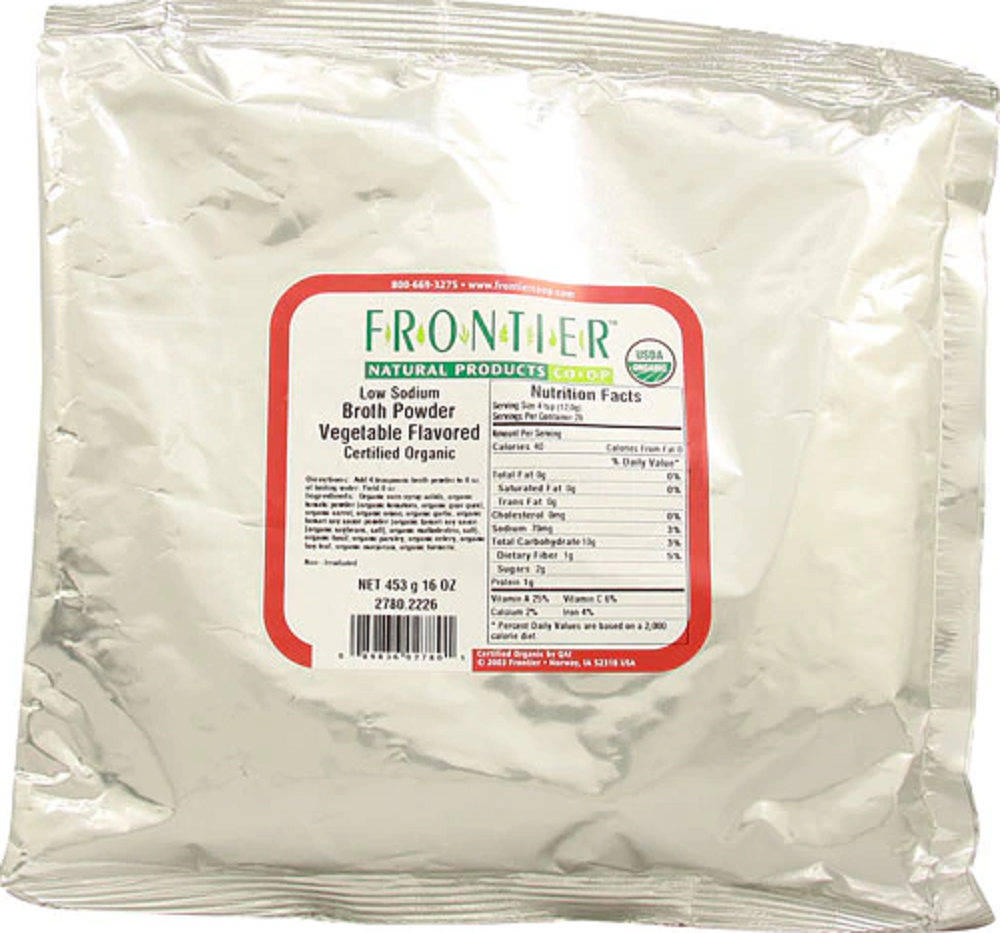 Picture of Frontier Herb KHCH00998237 16 oz Low Sodium Vegetable Flavored Broth Powder