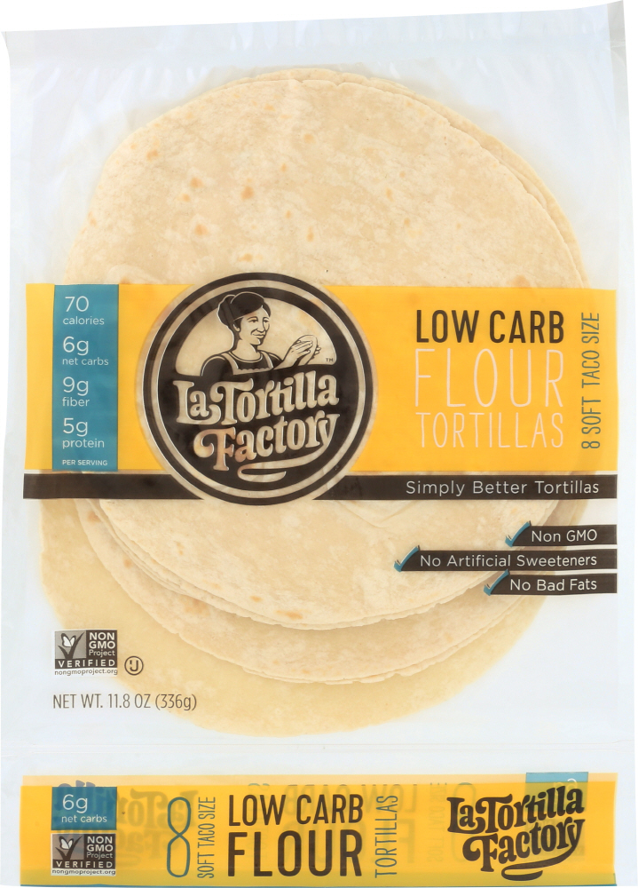 Picture of LA Tortilla Factory KHFM00126764 11.8 oz Low Carb Flour Tortillas