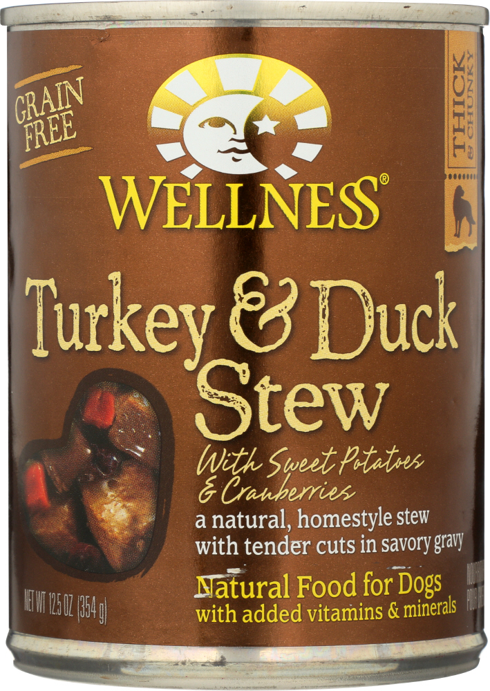 Picture of Wellness KHLV00065278 Turkey & Duck Stew with Sweet Potatoes Dog Food - 12.5 oz