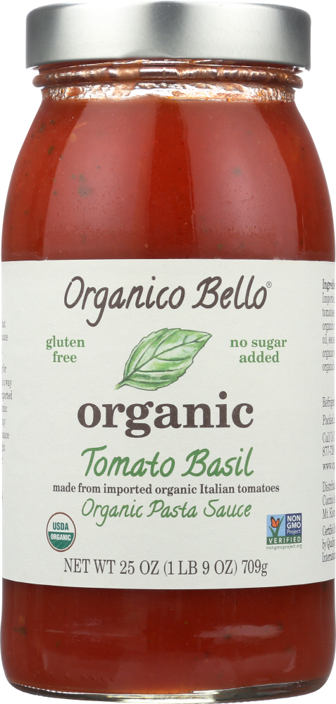 Picture of Organico Bello KHFM00601310 25 oz Organic Pasta Tomato Basil Sauce