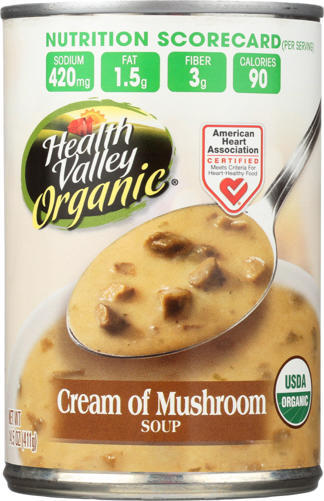 Picture of Health Valley Organic KHFM00585604 14.5 oz Health Valley Organic Cream of Mushroom Soup