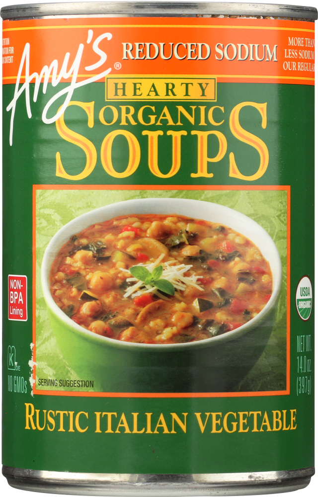Picture of Amys KHLV00307614 14 oz Italian Reduce Sodium Vegetable Soup