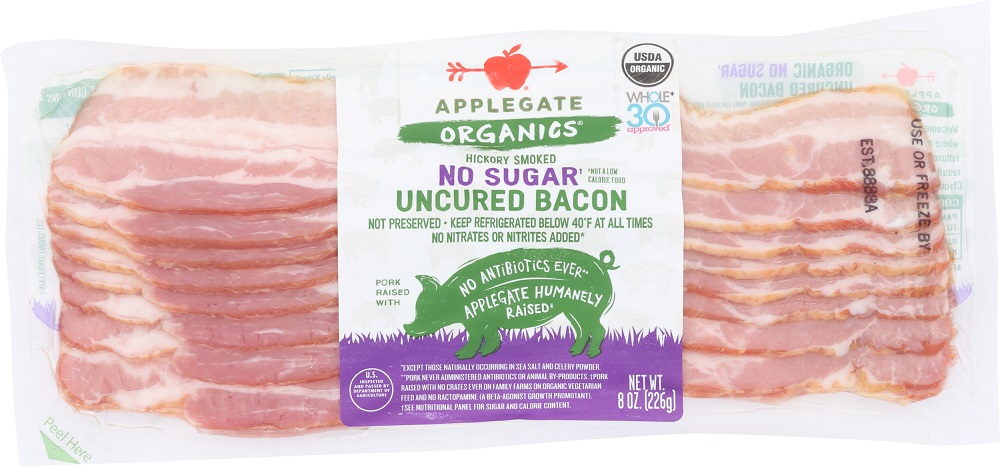 Picture of Applegate KHLV00321318 8 oz Organic No Sugar Uncured Bacon
