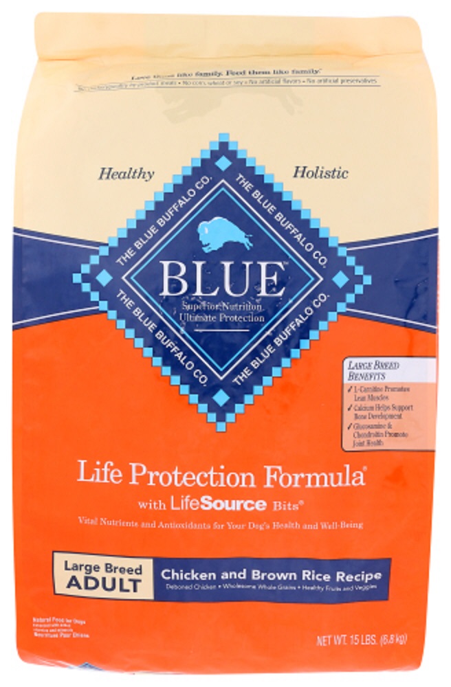 Picture of Blue Buffalo KHCH00345060 15 lbs Life Protection Formula Large Breed Adult Chicken & Brown Rice Recipe Dog Food