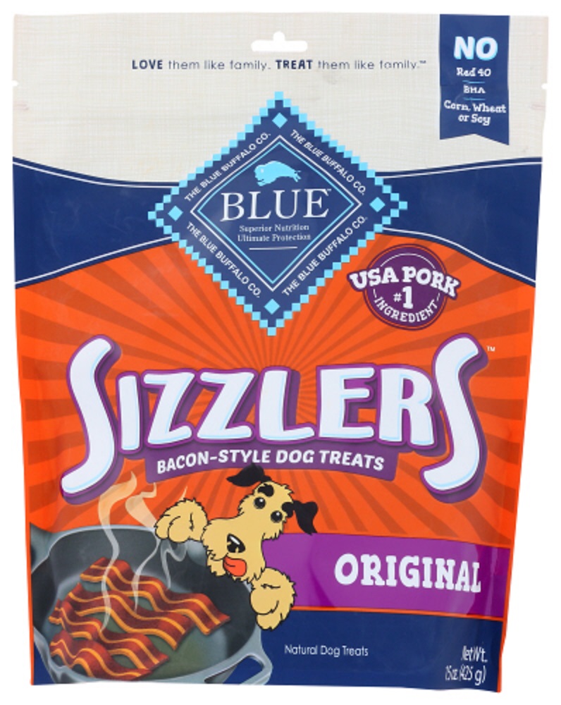 Picture of Blue Buffalo KHCH00345061 15 oz Sizzlers Original Bacon-Style Dog Treats