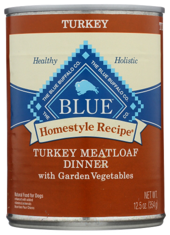 Picture of Blue Buffalo KHCH00345087 12.50 oz Homestyle Recipe Adult Turkey Meatloaf Dinner with Garden Vegetables Dog Food