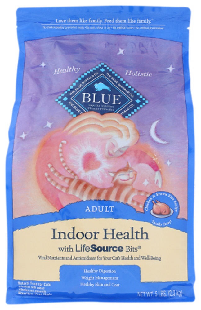 Picture of Blue Buffalo KHCH00345091 Indoor Health Adult Cat Food Chicken & Brown Rice Recipe - 5 lbs
