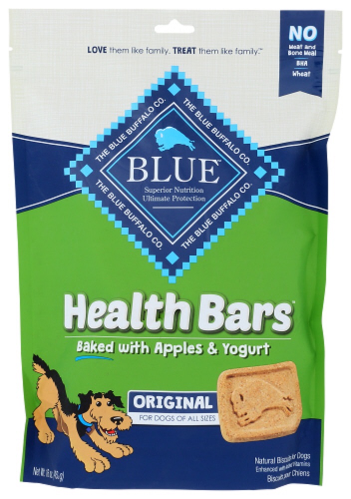 Picture of Blue Buffalo KHCH00345118 16 oz Health Bars Baked with Apples & Yogurt Crunchy Dog Biscuits