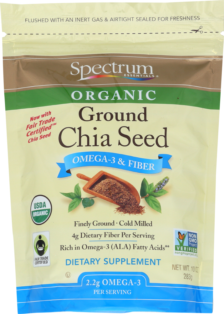 Picture of Spectrum Organic Products KHFM00752949 10 oz Ground Omega-3 & Fiber Chia Seed
