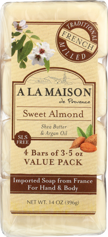 Picture of A La Maison De Provence KHLV00273800 14 oz Sweet Almond Value Pack Bar Soap - Pack of 4