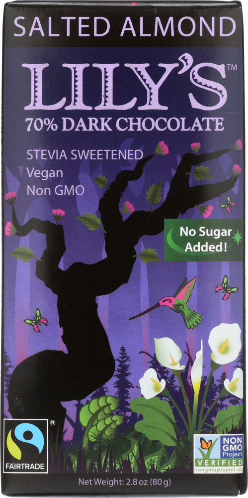 Picture of Lilys Sweets KHFM00312500 2.8 oz Salted Almond Dark Chocolate Bar
