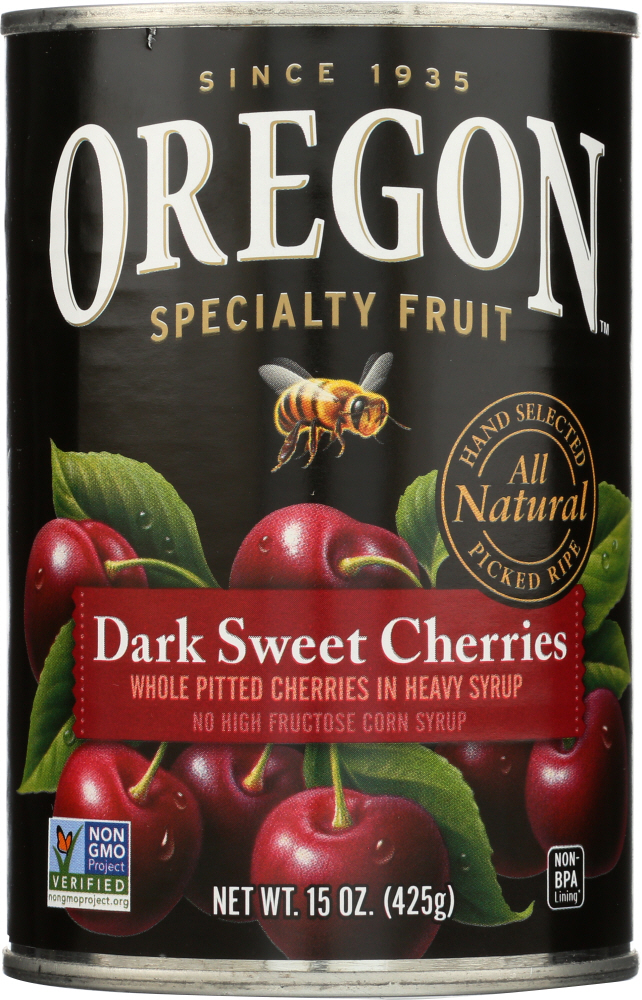 Picture of Oregon Specialty Fruit KHFM00735803 15 oz Pitted Dark Sweet Cherries In Heavy Syrup