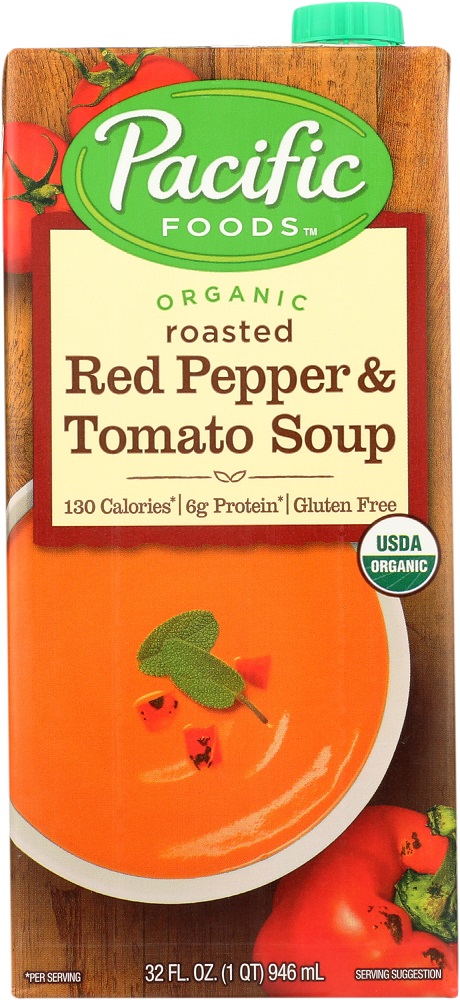Picture of Pacific Foods KHFM00723643 32 oz Organic Roasted Red Pepper & Tomato Soup