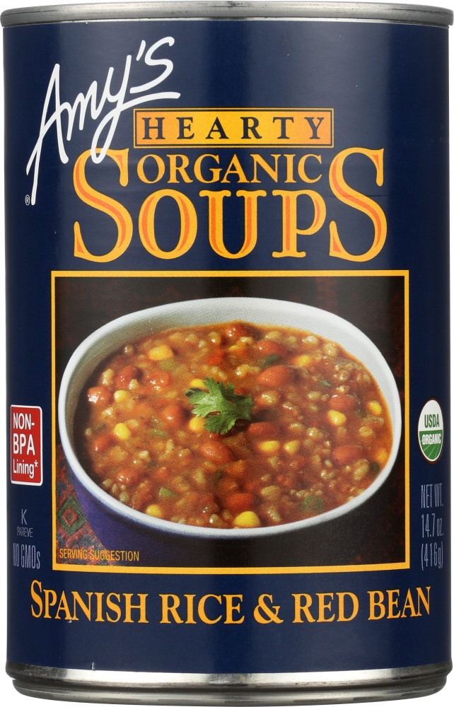 Picture of Amys KHFM00037903 14.7 oz Organic Hearty Spanish Rice & Red Bean Soups