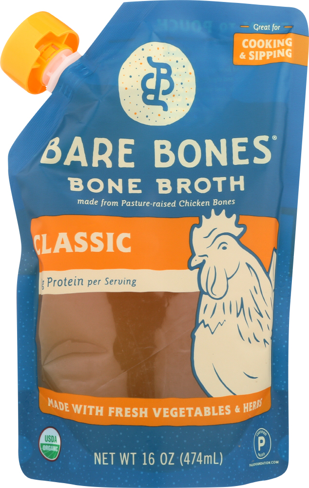 Picture of Bare Bones KHLV00308414 16 oz Broth Chicken Pasture Raised Organic Soup