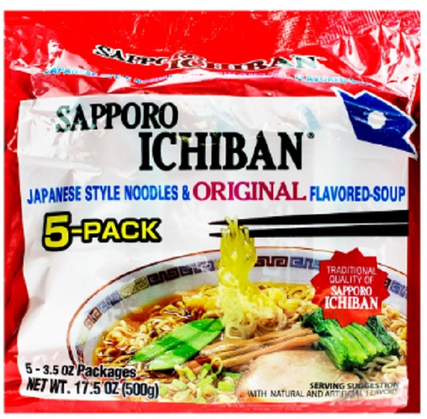 Picture of Sapporo Ichiban KHLV00299663 17.5 oz Ramen Original flavor Soup - Pack of 5