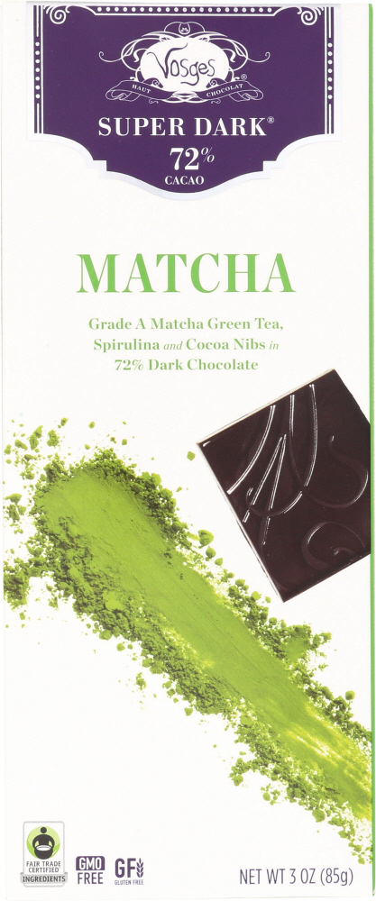 Picture of Vosges Haut KHLV00119303 3 oz Matcha Green Tea & Spirulina Super Dark Chocolate Bar