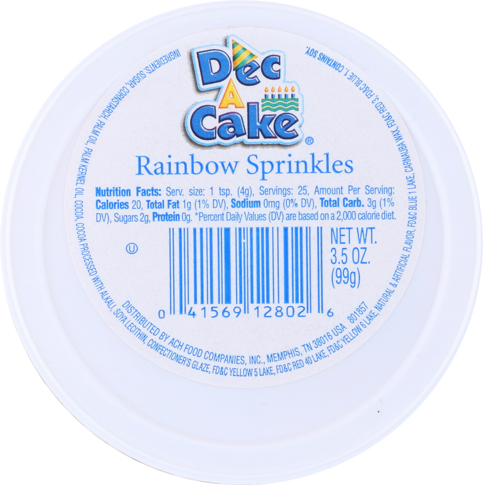 Picture of Dec A Cake KHLV01457555 3.5 oz Cup Rainbow Sprinkles
