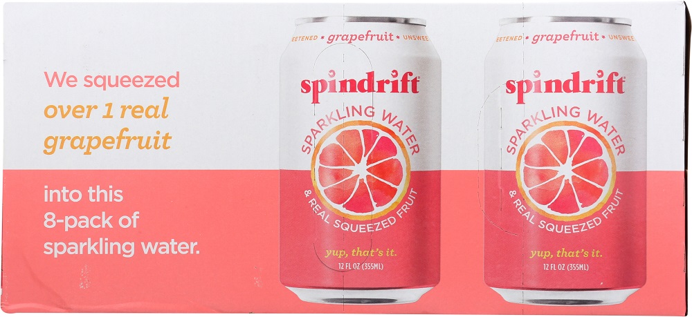 Picture of Spindrift KHLV00311705 96 fl oz Grapefruit Sparkling Water - Pack of 8