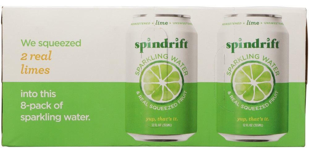 Picture of Spindrift KHLV00340826 96 fl oz Lime Sparkling Water - Pack of 8