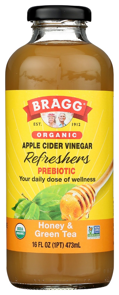Picture of Bragg KHFM00160812 16 oz Bragg Organic Honey & Green Tea Apple Cider Vinegar Refreshers