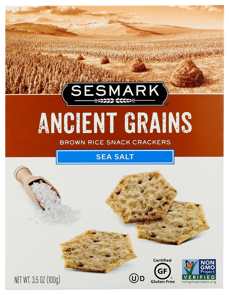 Picture of Sesmark KHFM00321172 3.5 oz Ancient Grains Sea Salt Brown Rice Snack Crackers