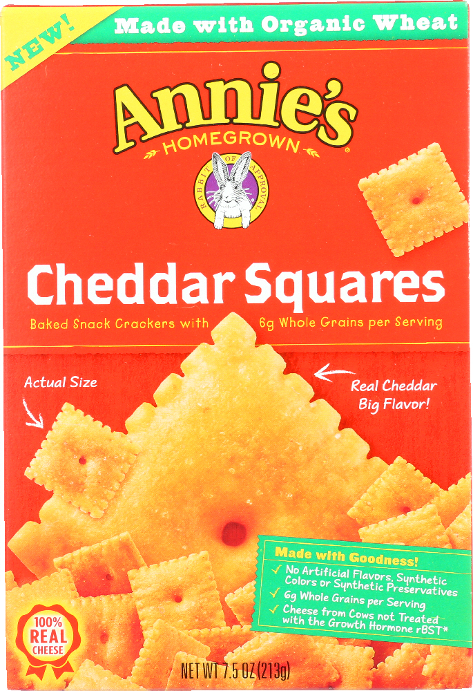 Picture of Annies KHFM00764597 7.5 oz Annies Homegrown Cheddar Squares