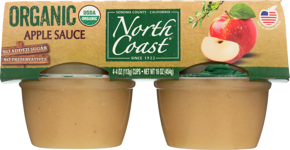 Picture of North Coast KHLV00281805 16 oz Organic Applesauce Cups - Pack of 4